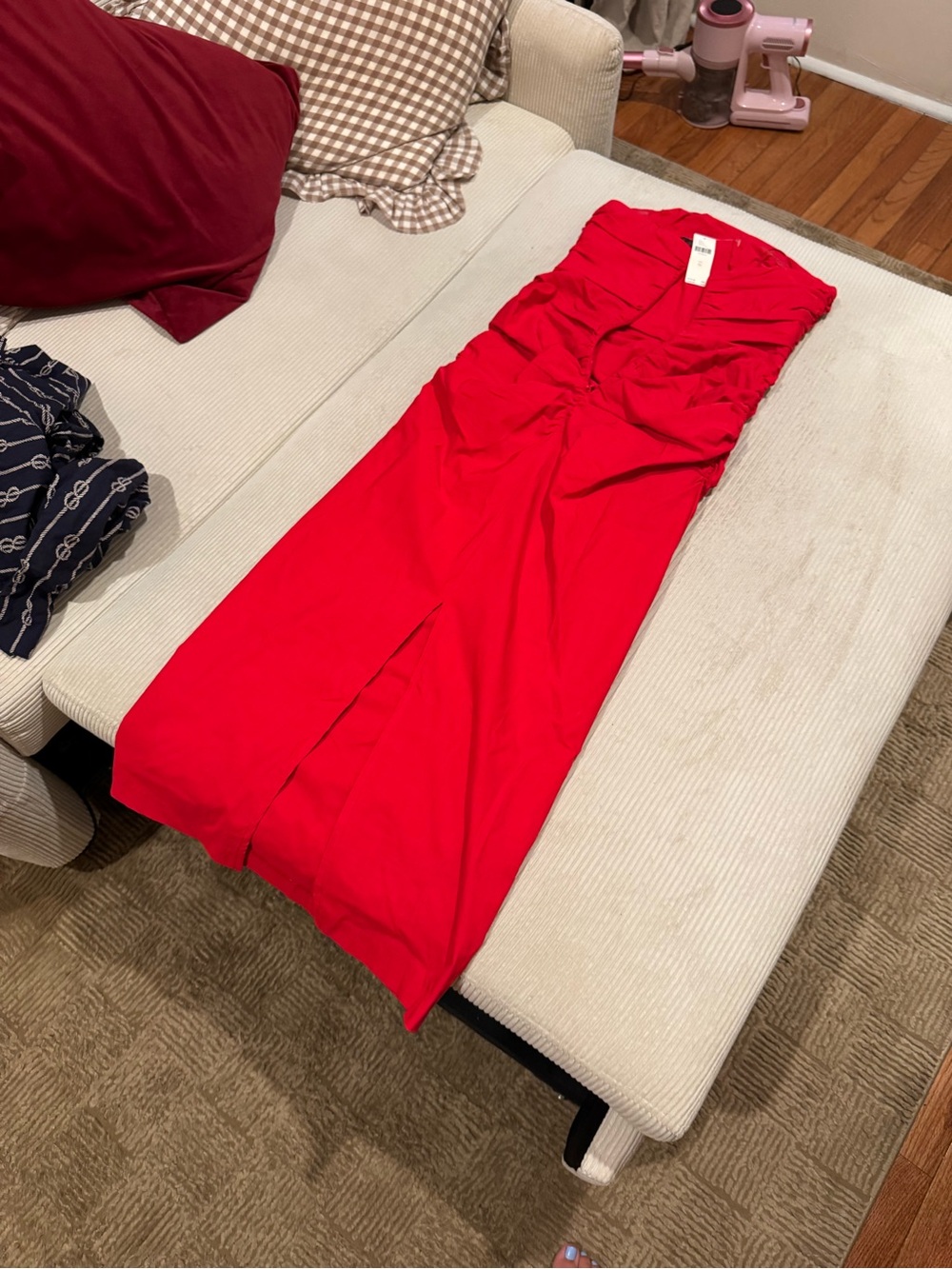 Anthropologie XS Strapless Red Maxi Dress